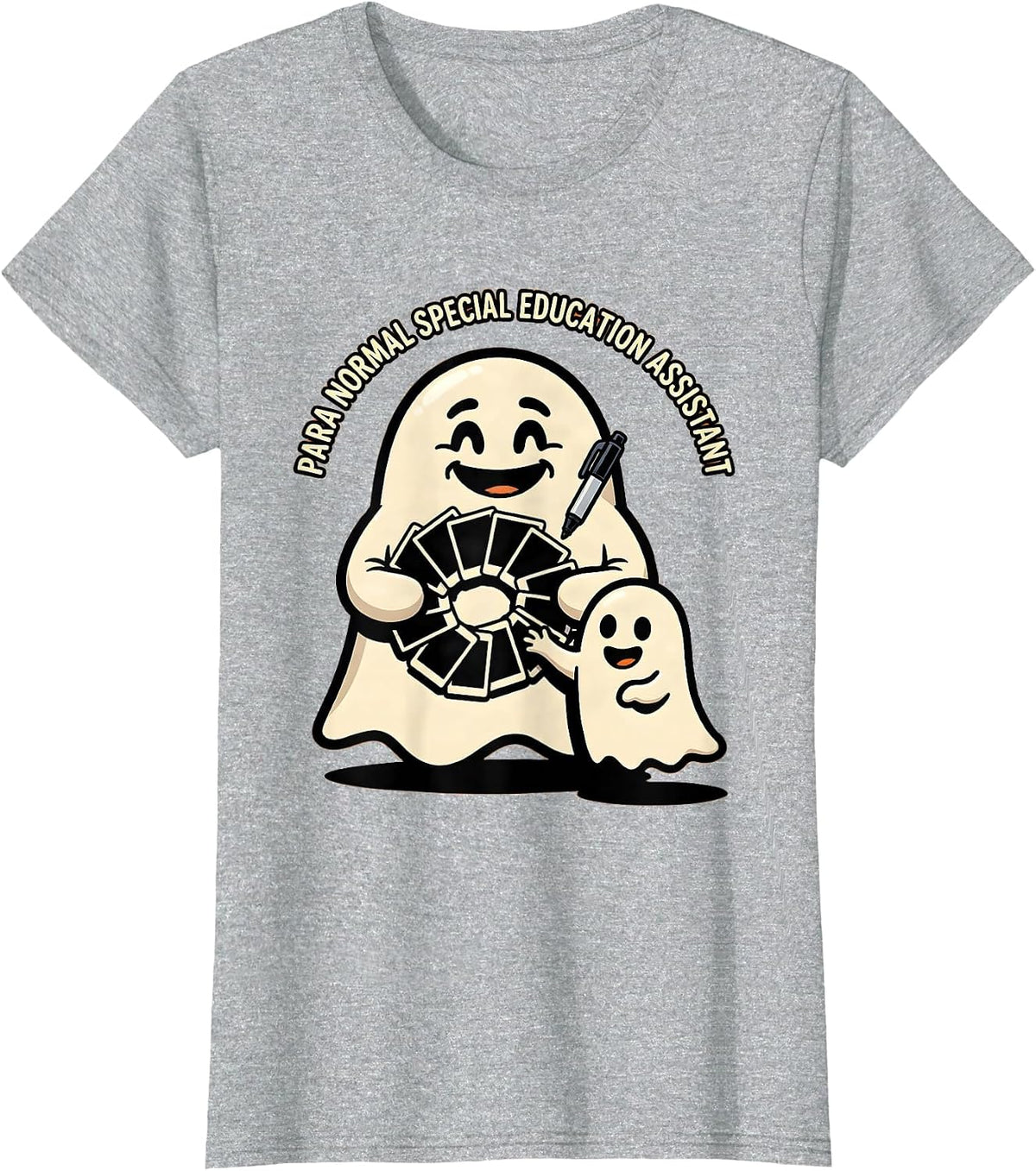 Women's Para Normal Special Education Assistant Ghost T-Shirt - Heather Grey