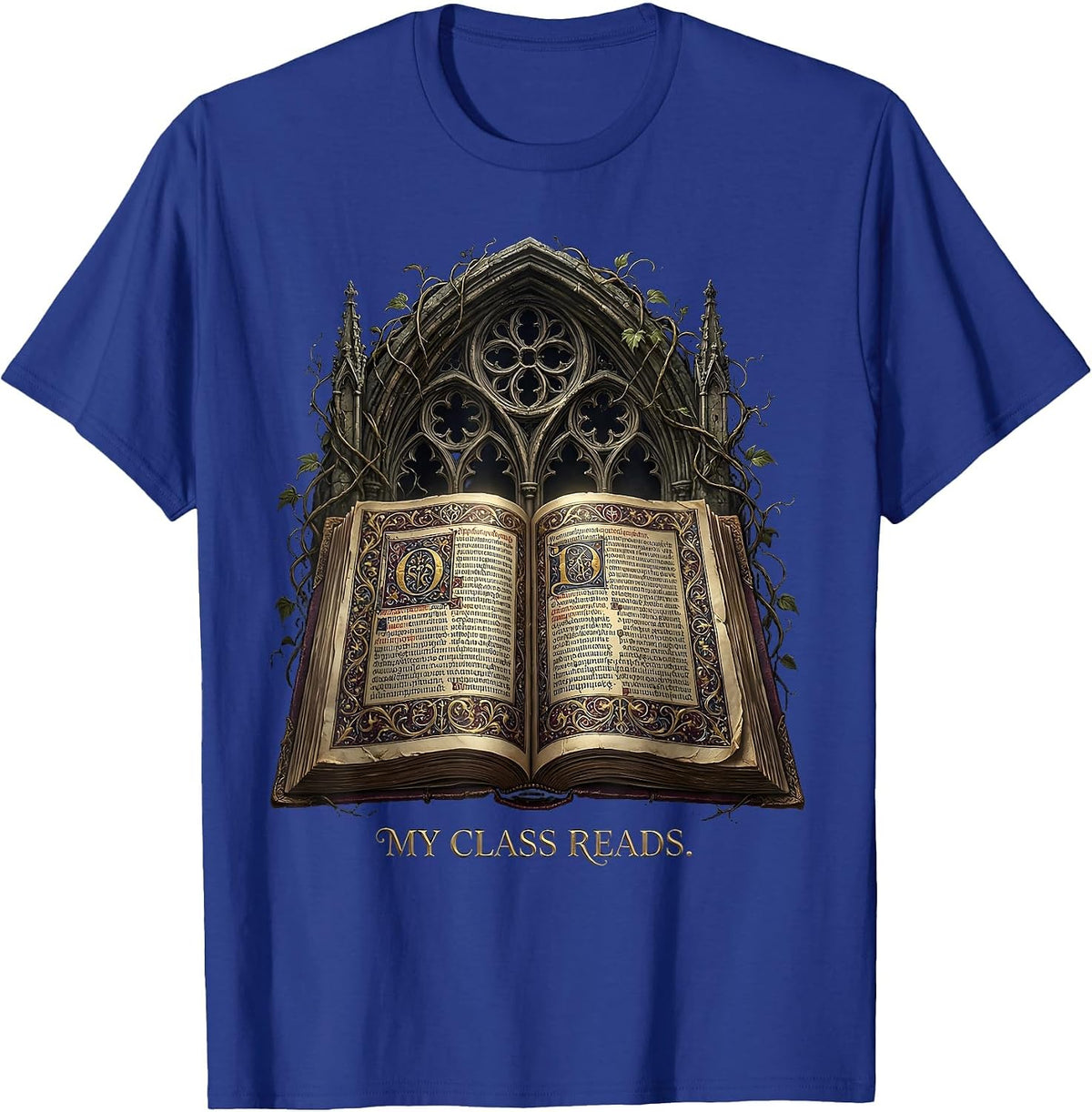 My Class Reads Reading Teacher Design T-Shirt - Royal Blue