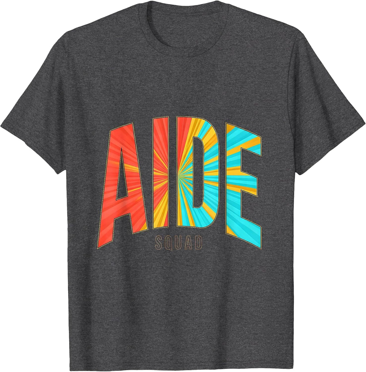 Aide Squad Back To School Staff Appreciation Tie Dye T-Shirt - Dark Heather Grey