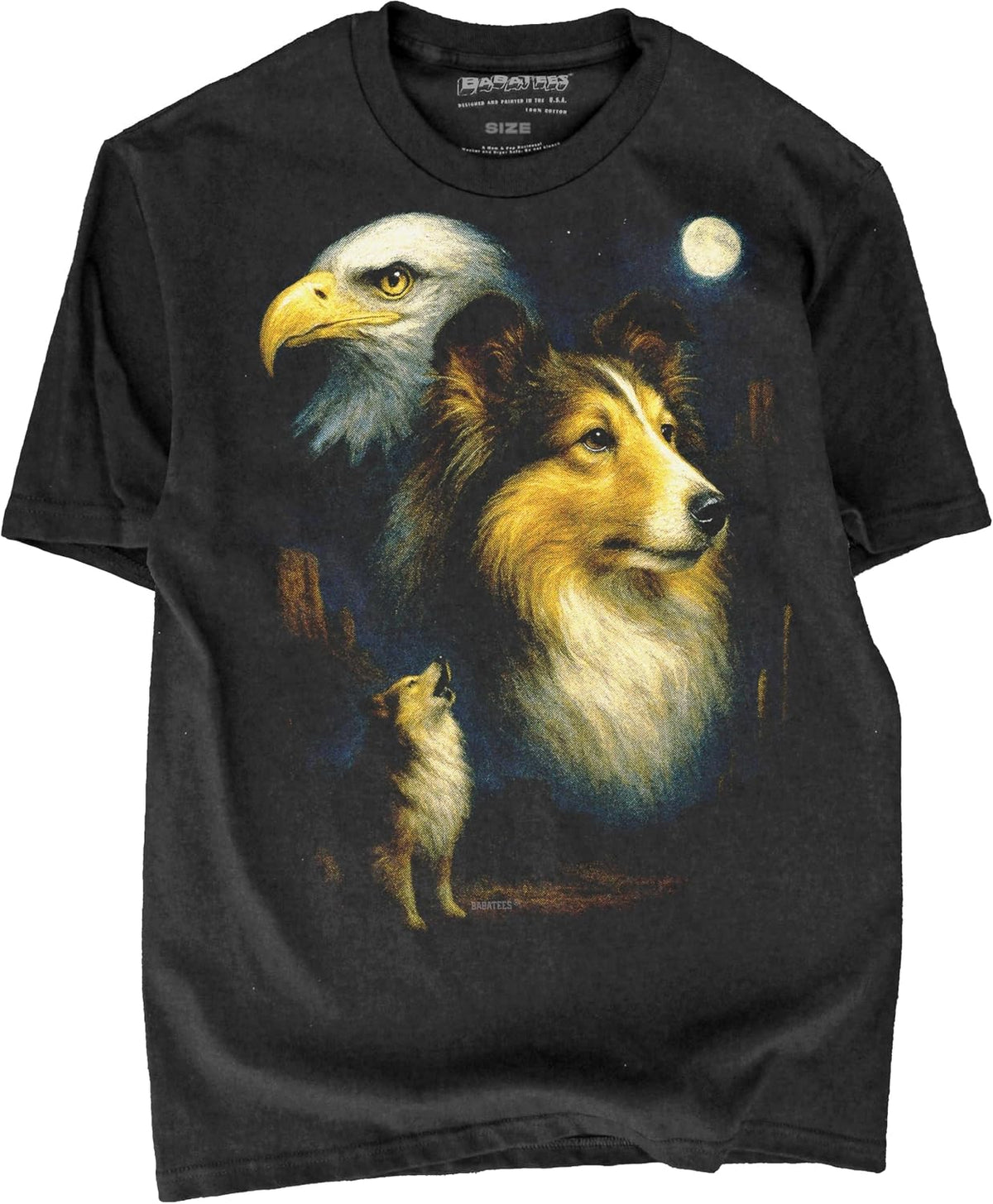 Majestic Dog Artwork Premium Black T-Shirt for Men & Women - Shetland Sheepdog