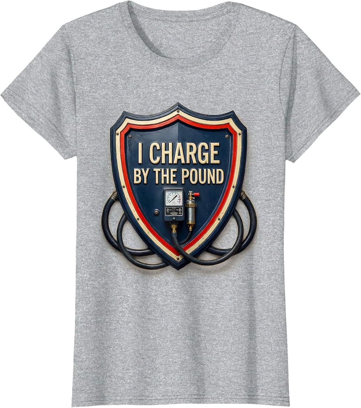 I Charge By The Pound Funny HVAC Technician Occupational T-Shirt - Heather Grey