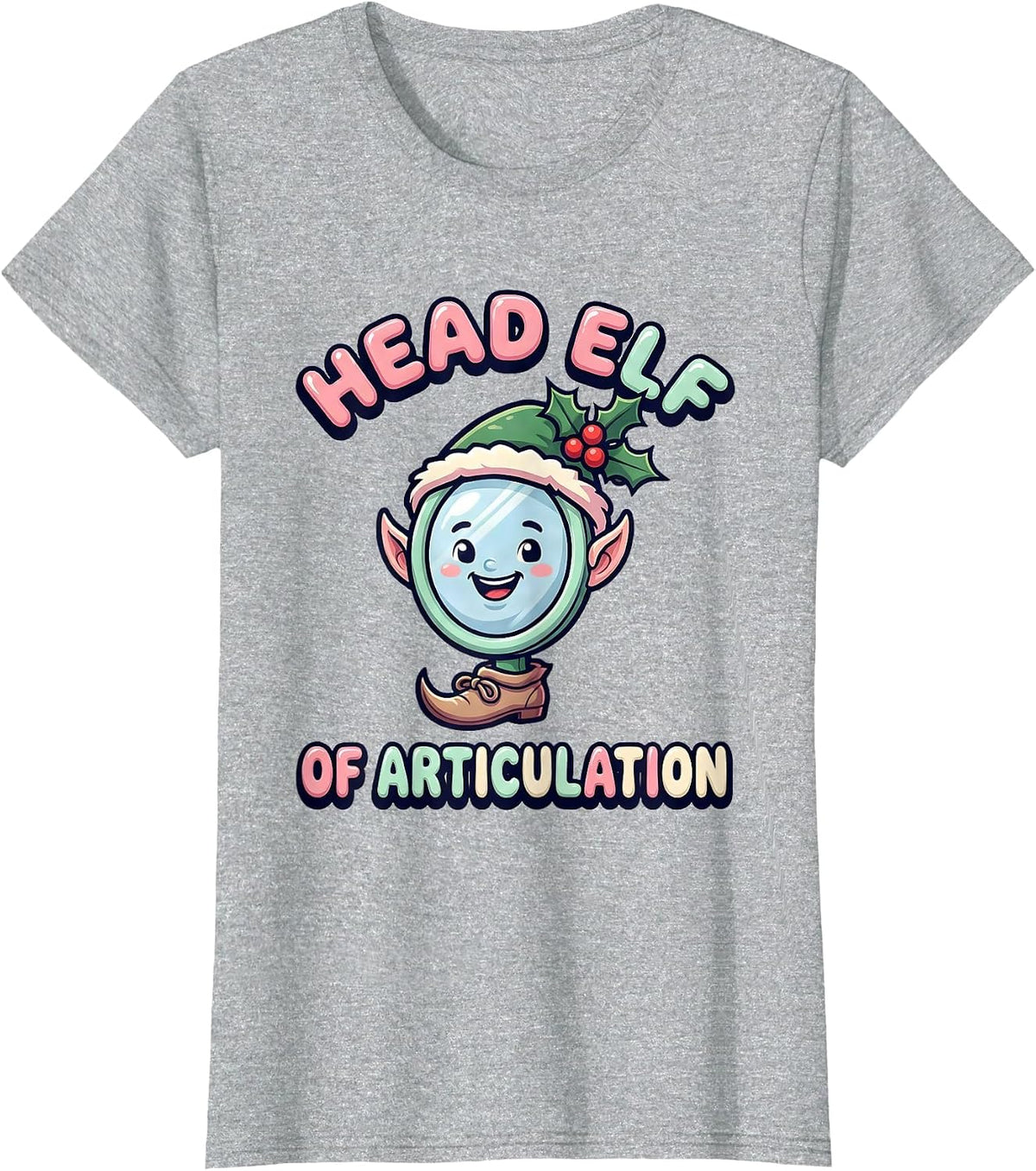 Women's Head Elf of Articulation Cute Kawaii Speech Therapist T-Shirt - Heather Grey