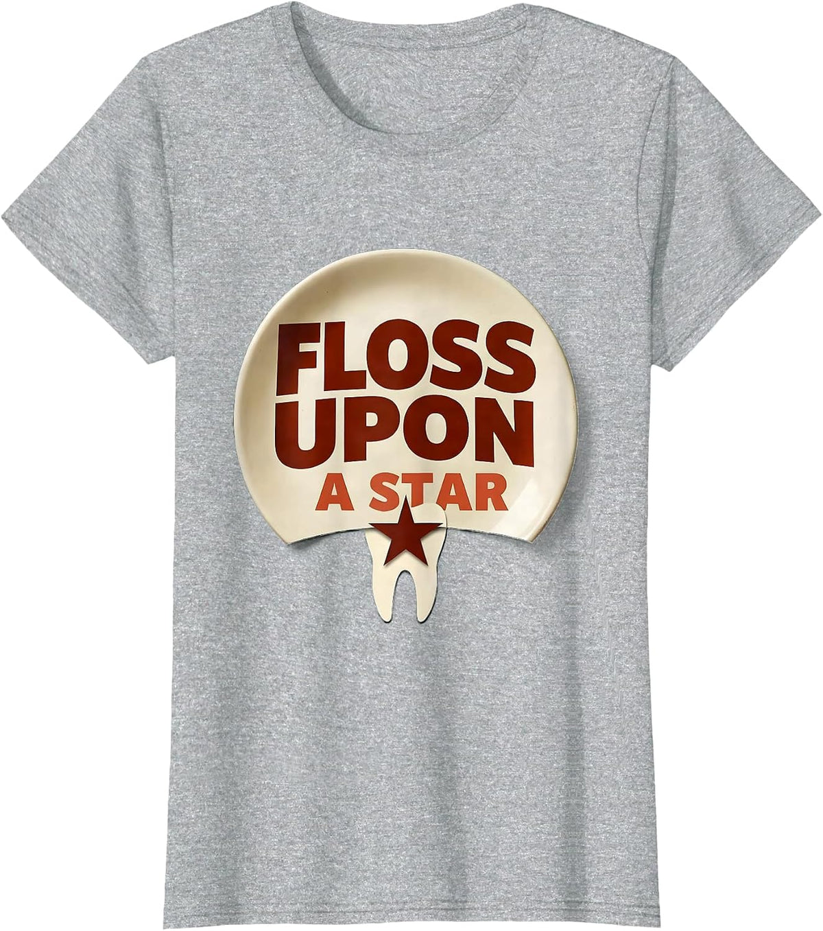 Floss Upon A Star Funny Dental Christmas Dental Assistant T-Shirt - Heather Grey