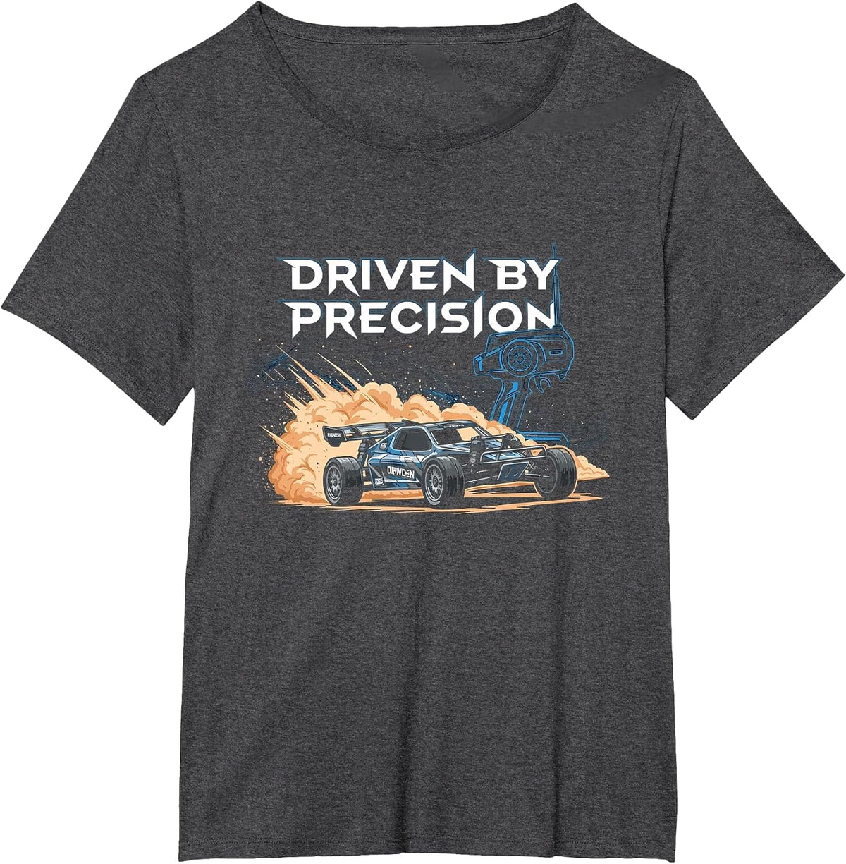 Driven by Precision Remote Control Racer RC Car Enthusiast T-Shirt - Dark Heather Grey