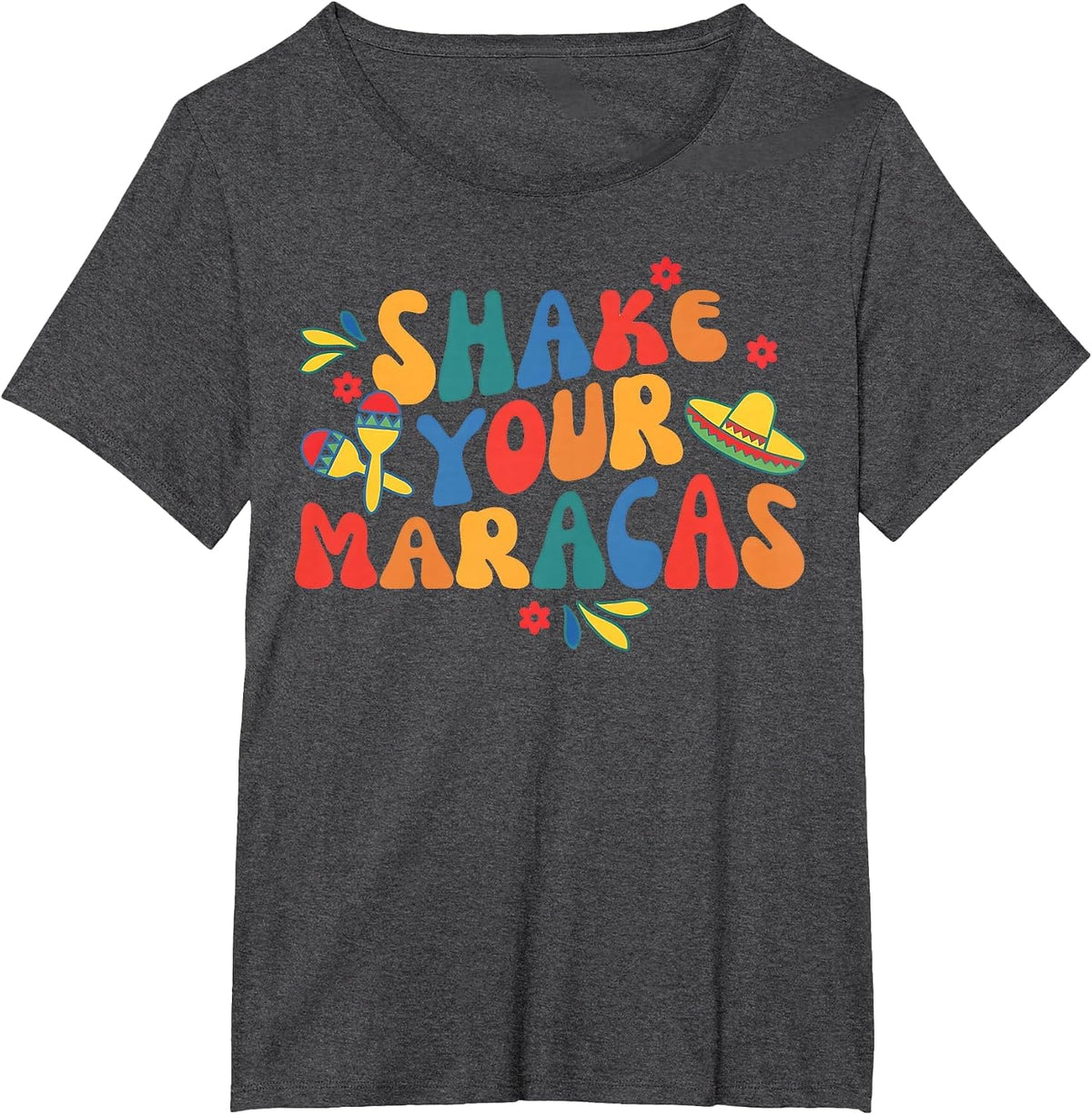 Groovy Shake Your Maracas Final Fiesta Bachelorette Party T-Shirt - Dark Heather Grey