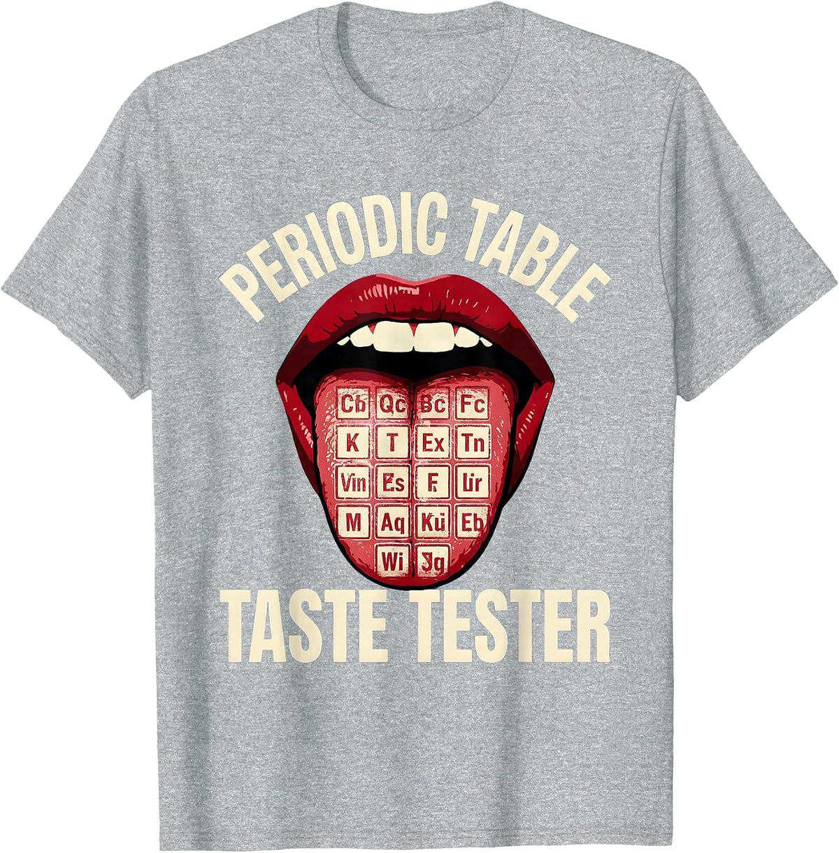 Men's Periodic Table Taste Tester Can I Lick It Design T-Shirt - Heather Grey
