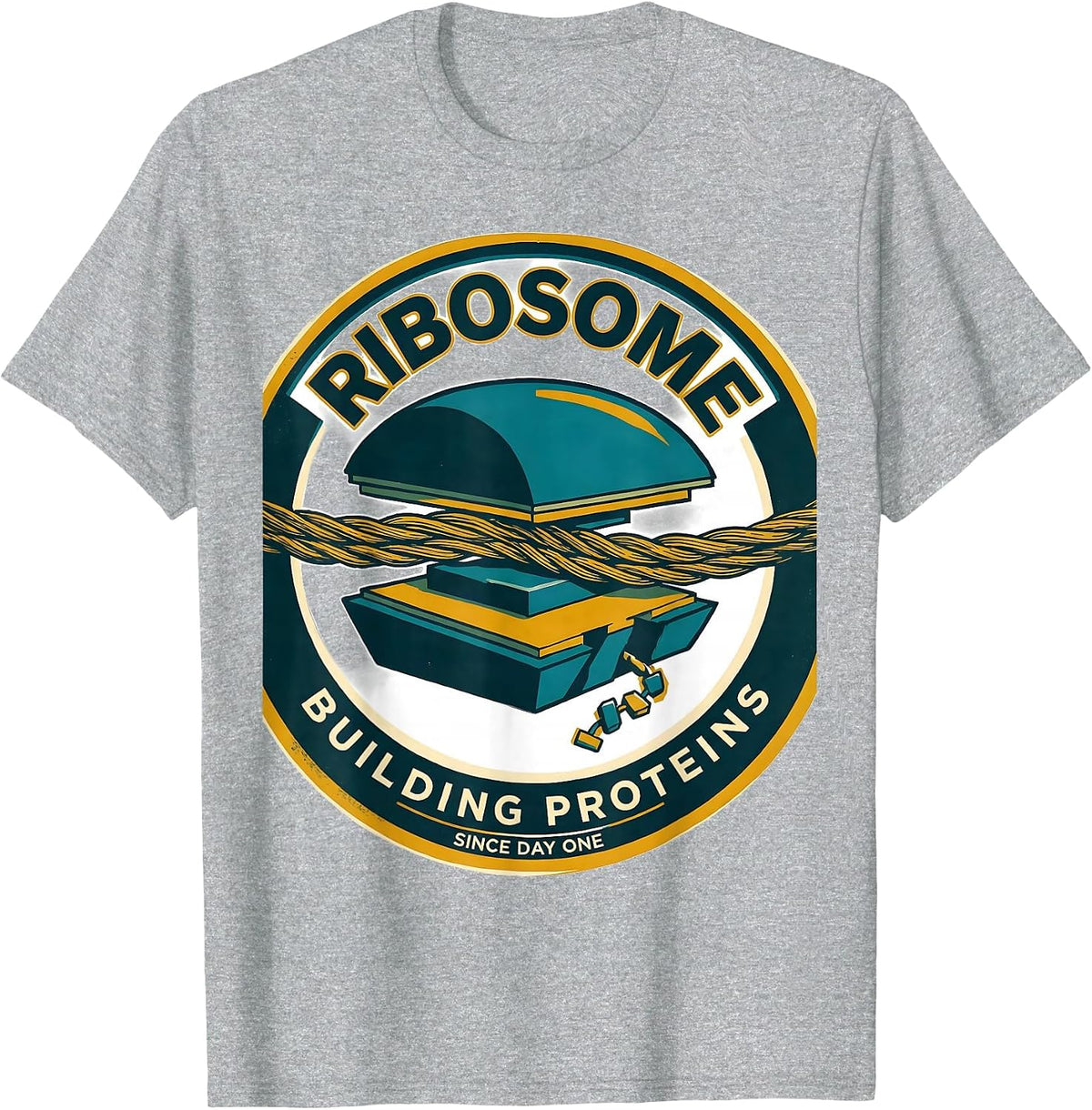 Men's Ribosome Building Proteins Since Day One Science Nerd T-Shirt - Heather Grey
