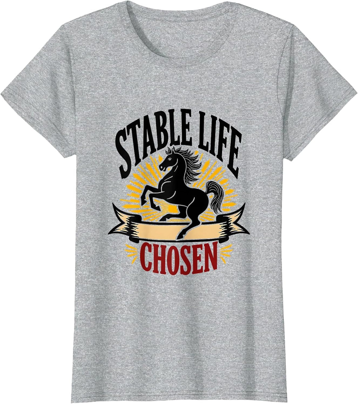 Stable Life Chosen Horse Lover Design T-Shirt - Heather Grey