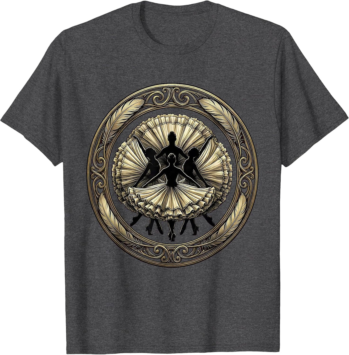 Cancan Dancer Row Showgirl Era Graphic T-Shirt - Dark Heather Grey