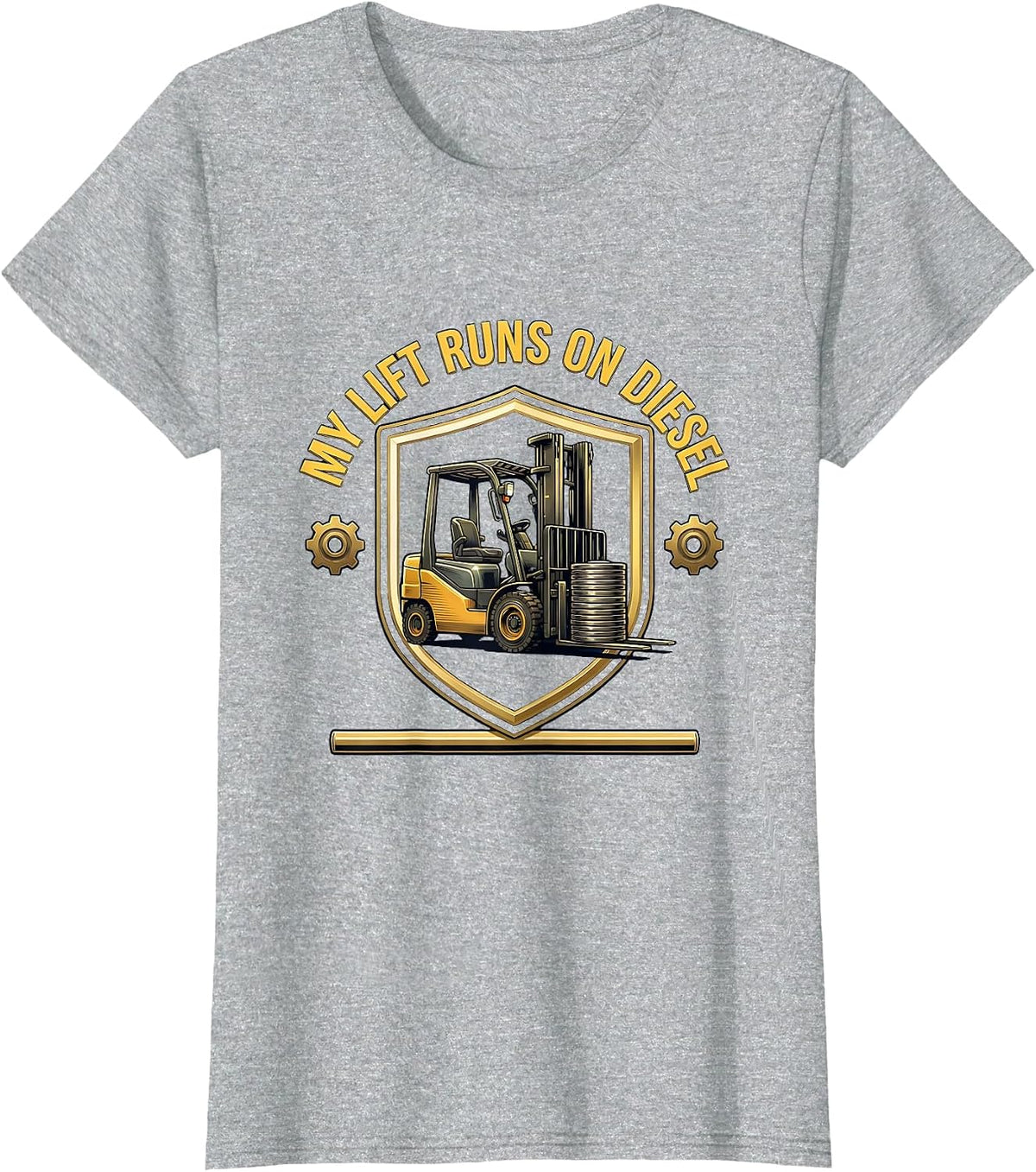 Women's My Lift Runs On Diesel Funny Forklift Certified Operator T-Shirt - Heather Grey