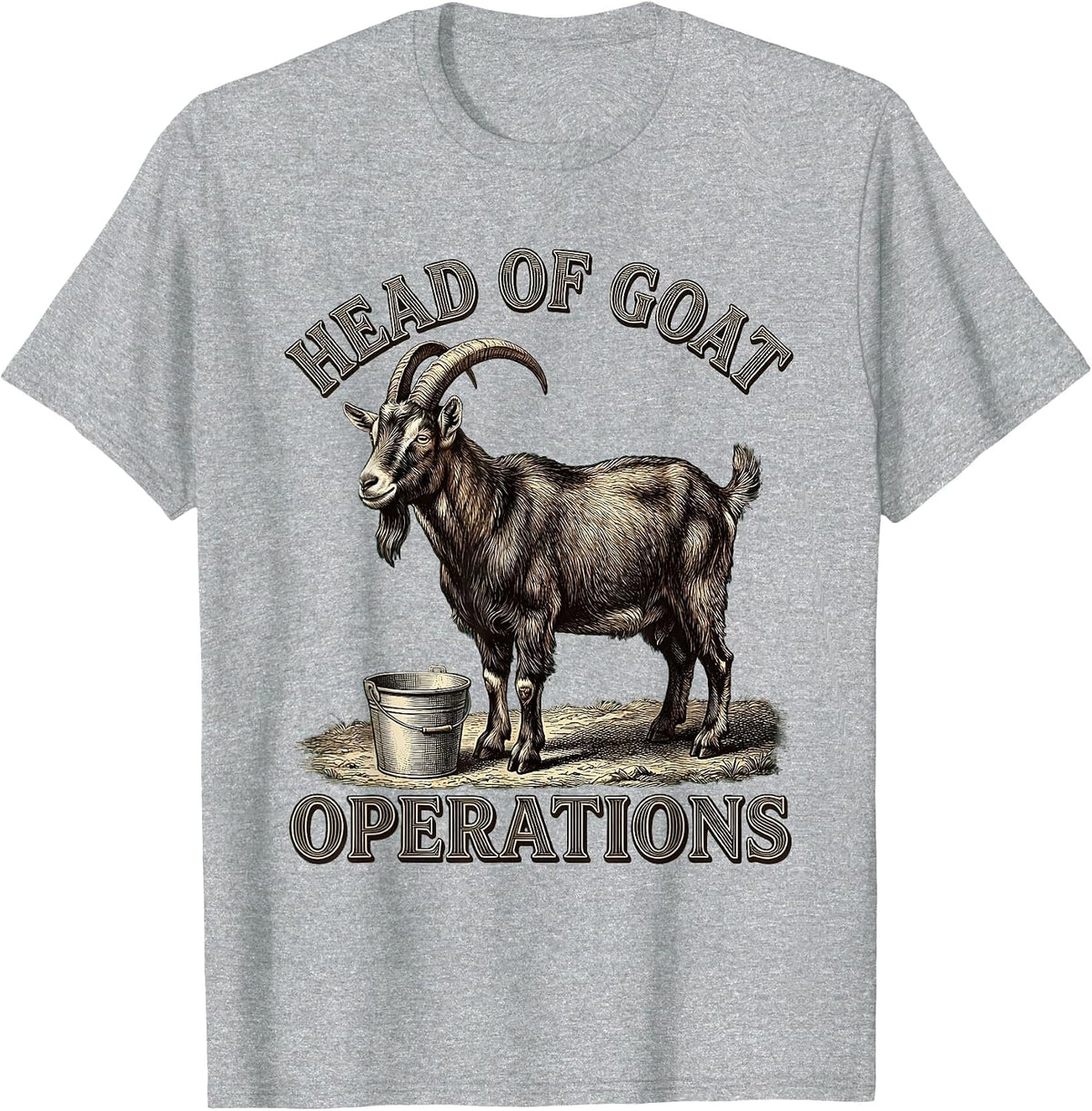 Men's Head Of Goat Operations Funny Goat Lover Farm Humor T-Shirt - Heather Grey