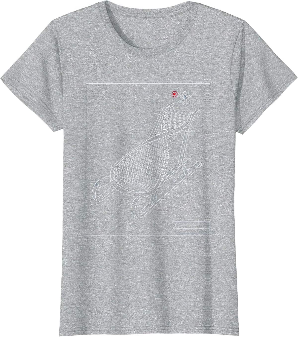 DNA Helix Christmas Sleigh Science Teacher Humor T-Shirt - Heather Grey