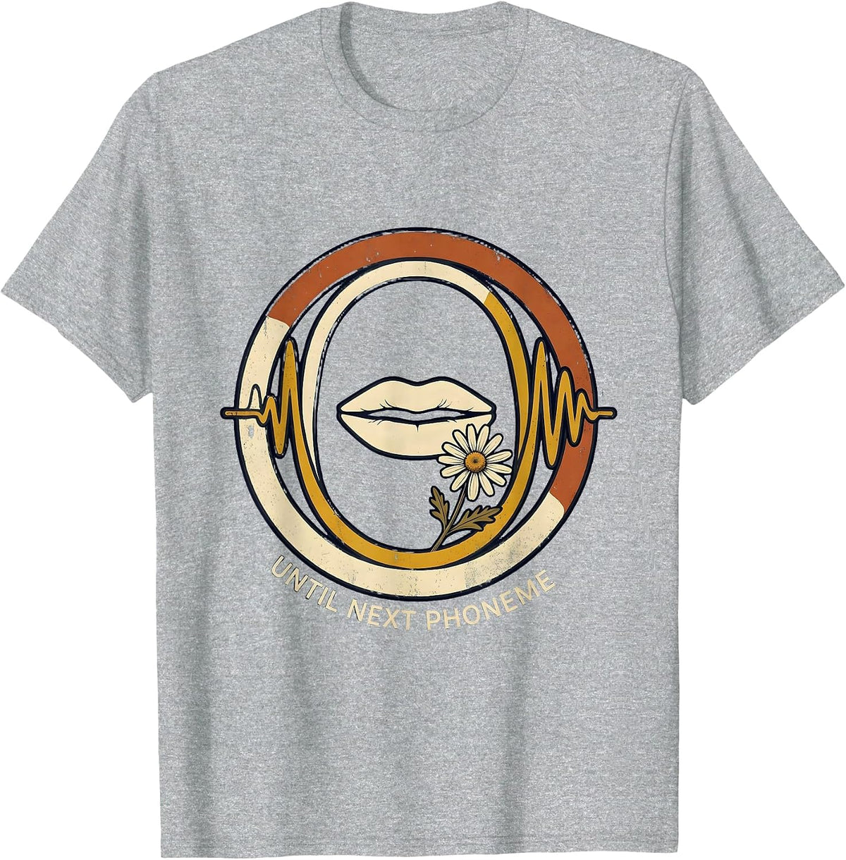 Men's Until Next Phoneme Vintage Retro Daisy Speech Language T-Shirt - Heather Grey