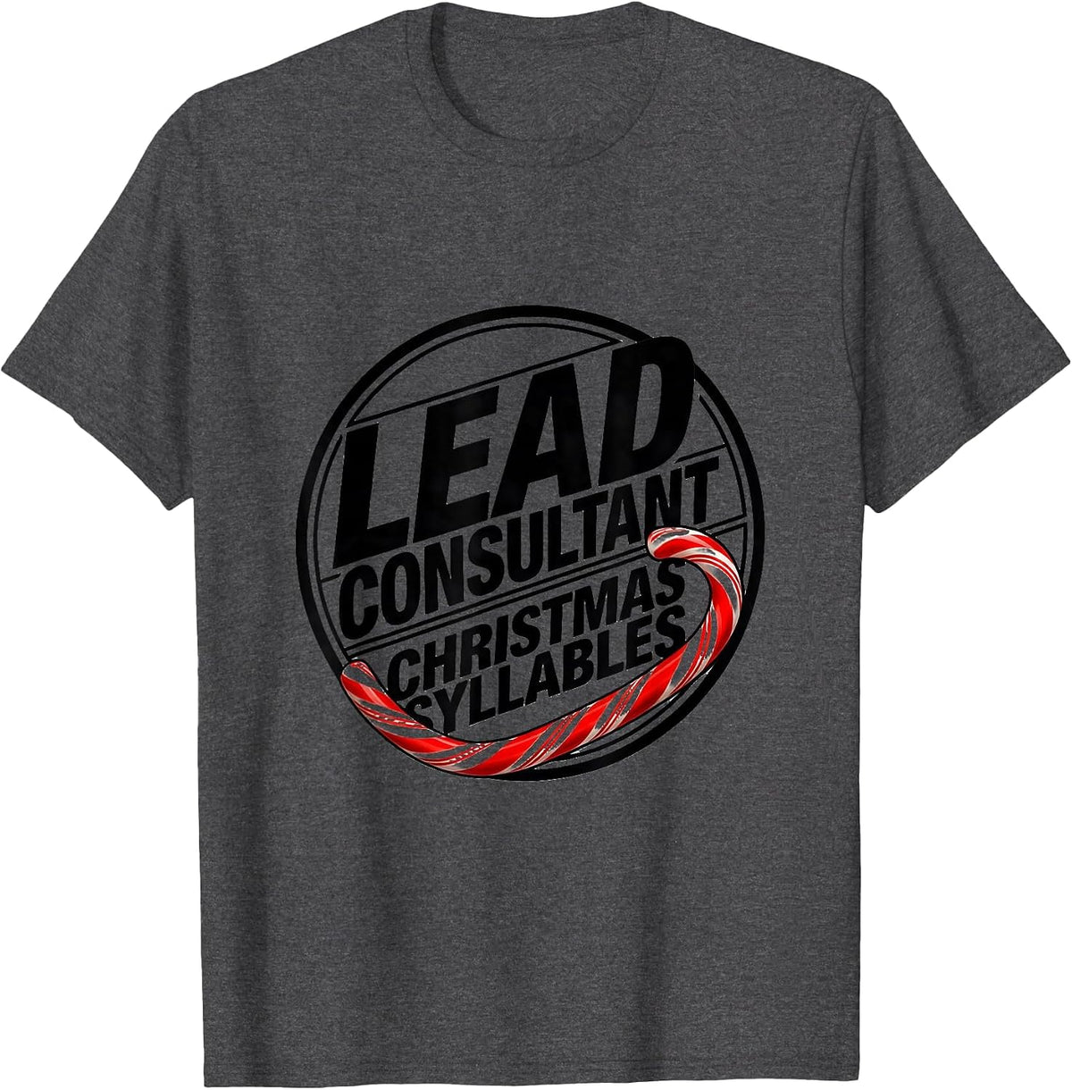 Lead Consultant Christmas Syllables Speech Therapist SLP T-Shirt - Dark Heather Grey