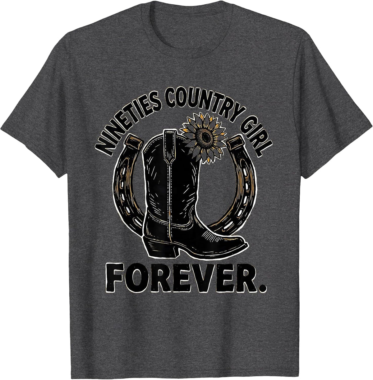 Men's Nineties Country Girl Forever Retro Design T-Shirt - Dark Heather Grey