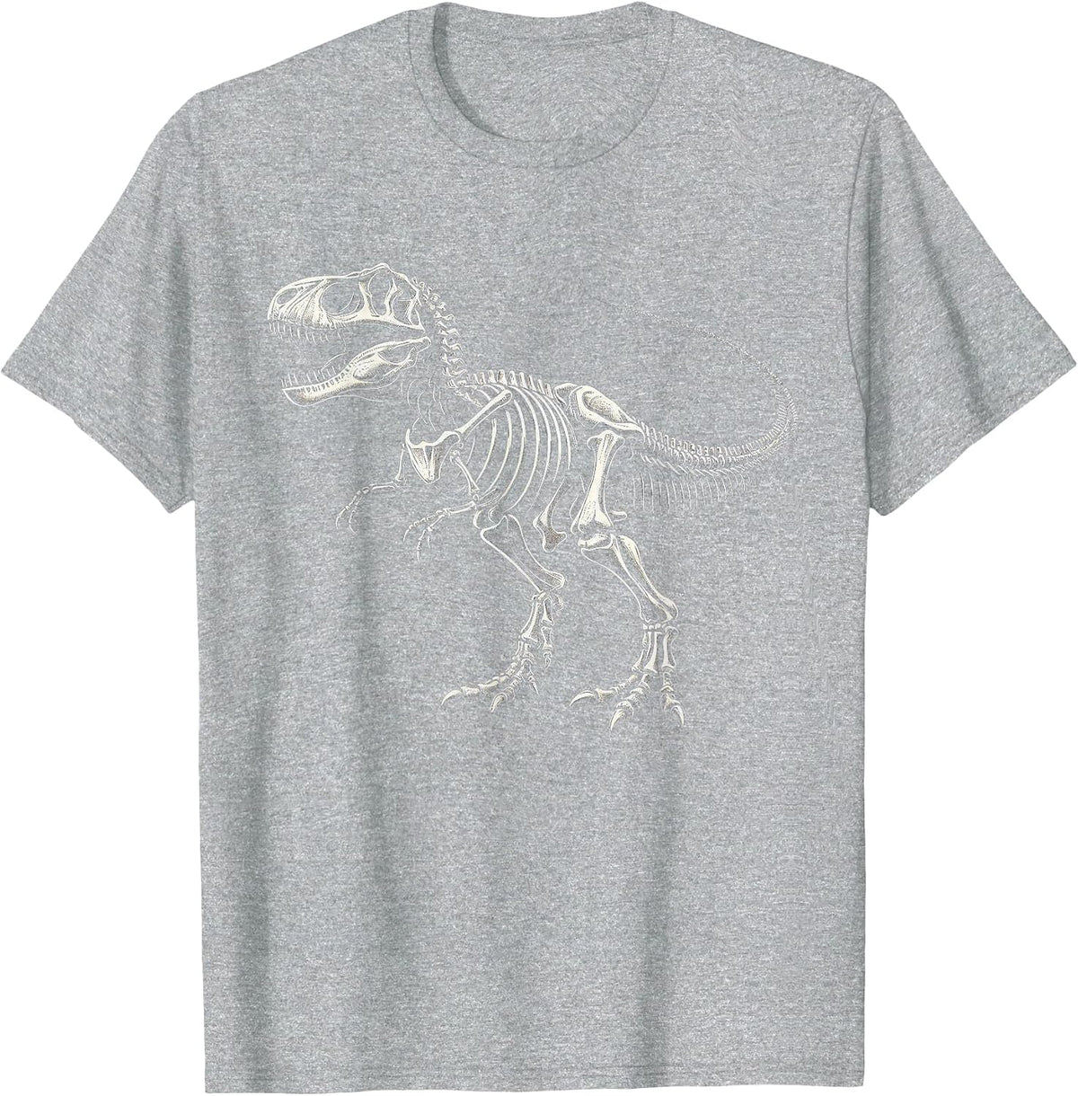 T-Rex Skeleton Dinosaur Bone Paleontologist Fossil Dino T-Shirt - Heather Grey