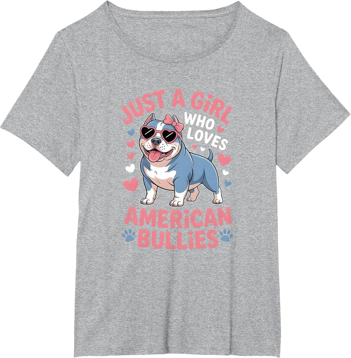 Girls American Bully T-Shirt - Heather Grey