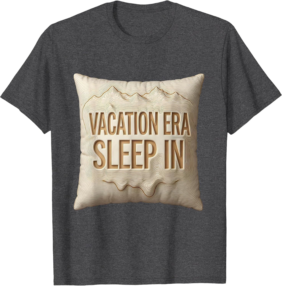 Vacation Era Sleep In Labor Day Celebration Design T-Shirt - Dark Heather Grey