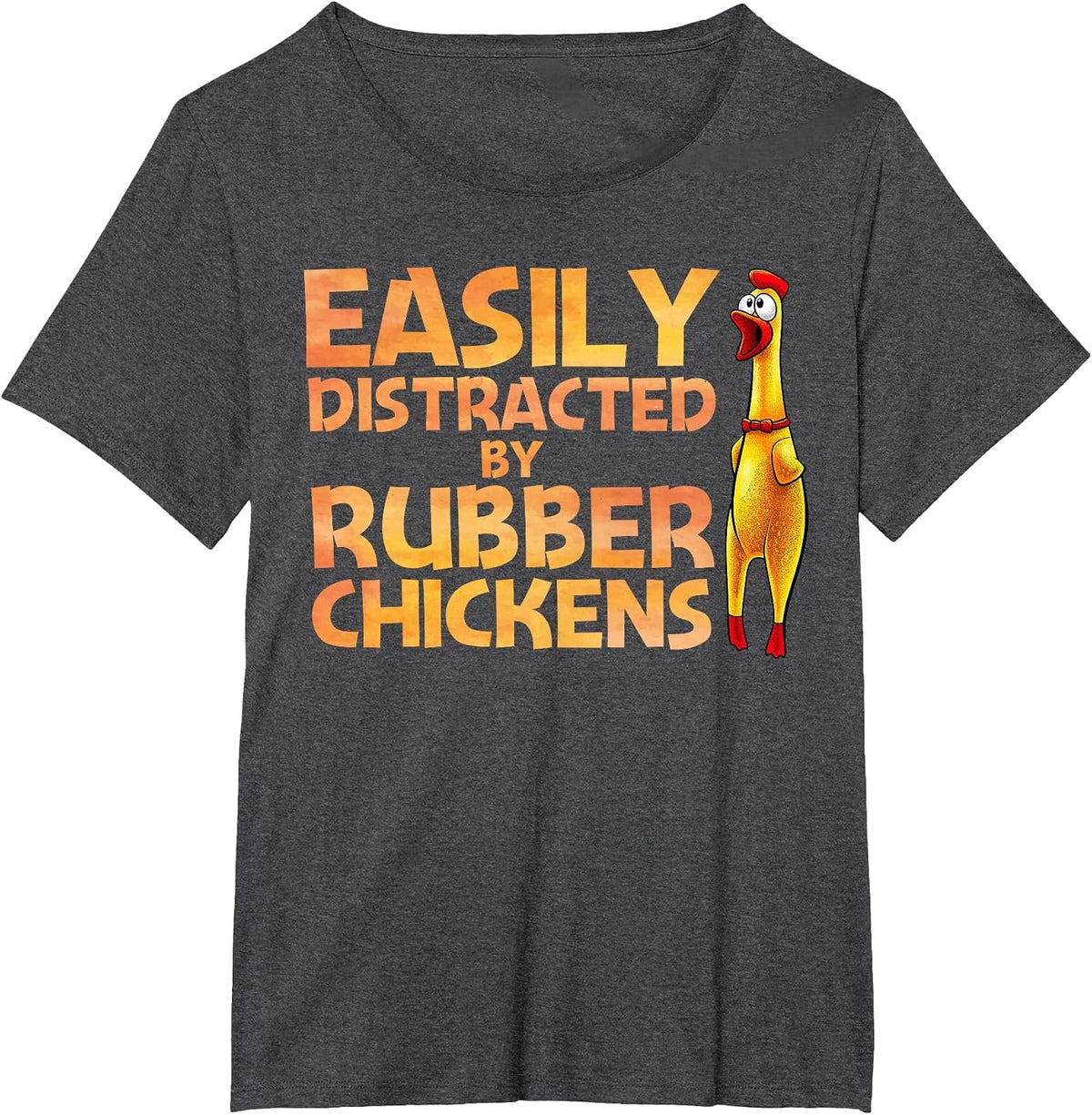 Funny Rubber Chicken Art for Men Women Giant Rubber Chicken T-Shirt - Dark Heather Grey