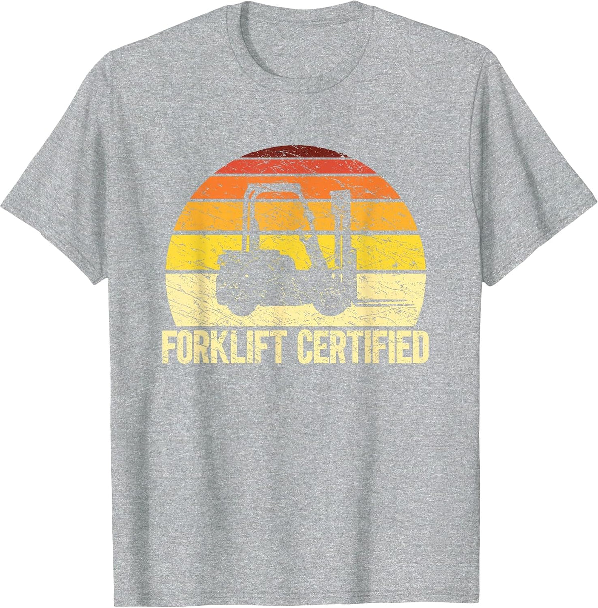 Retro Forklift Certified Forklift Operator Lift Truck Driver T-Shirt - Heather Grey