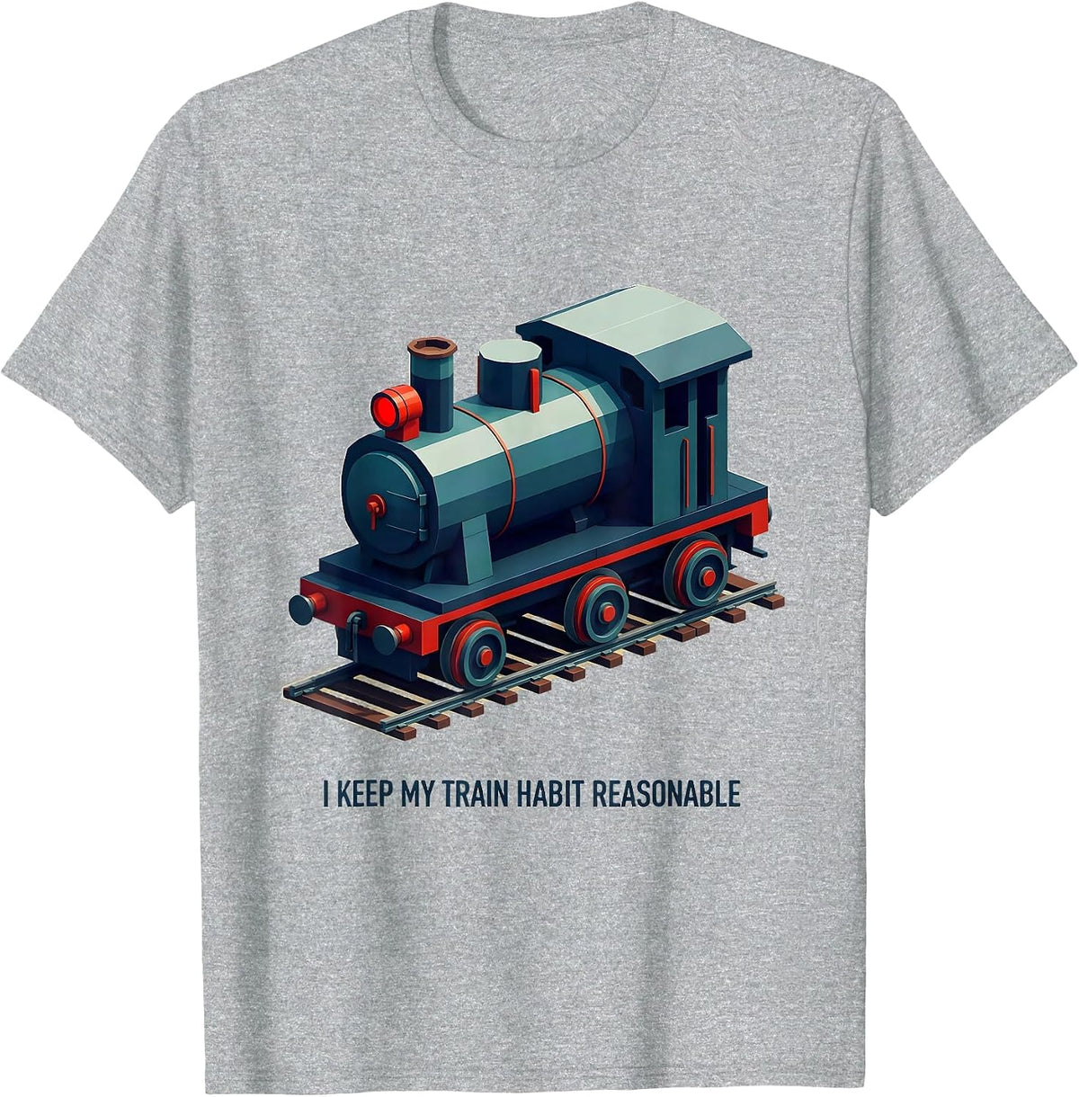 Men's I Keep My Train Habit Reasonable Funny Model Railroad Steam T-Shirt - Heather Grey