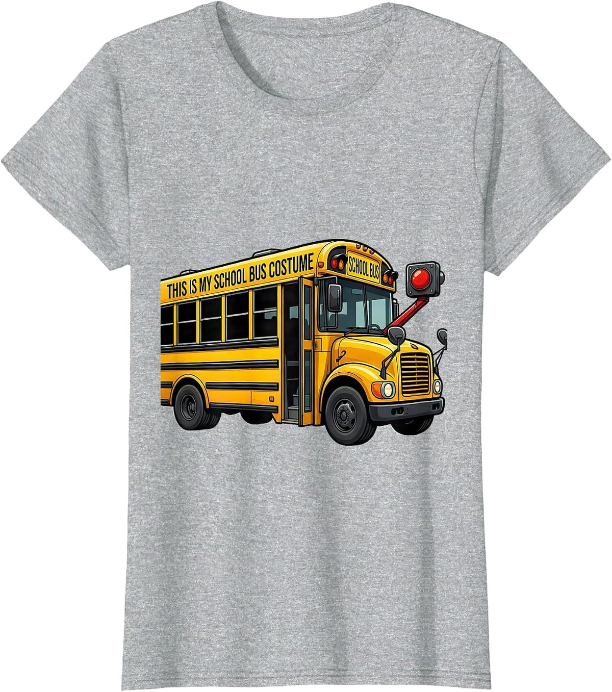 Women's This Is My School Bus Costume Funny Halloween Costume T-Shirt - Heather Grey