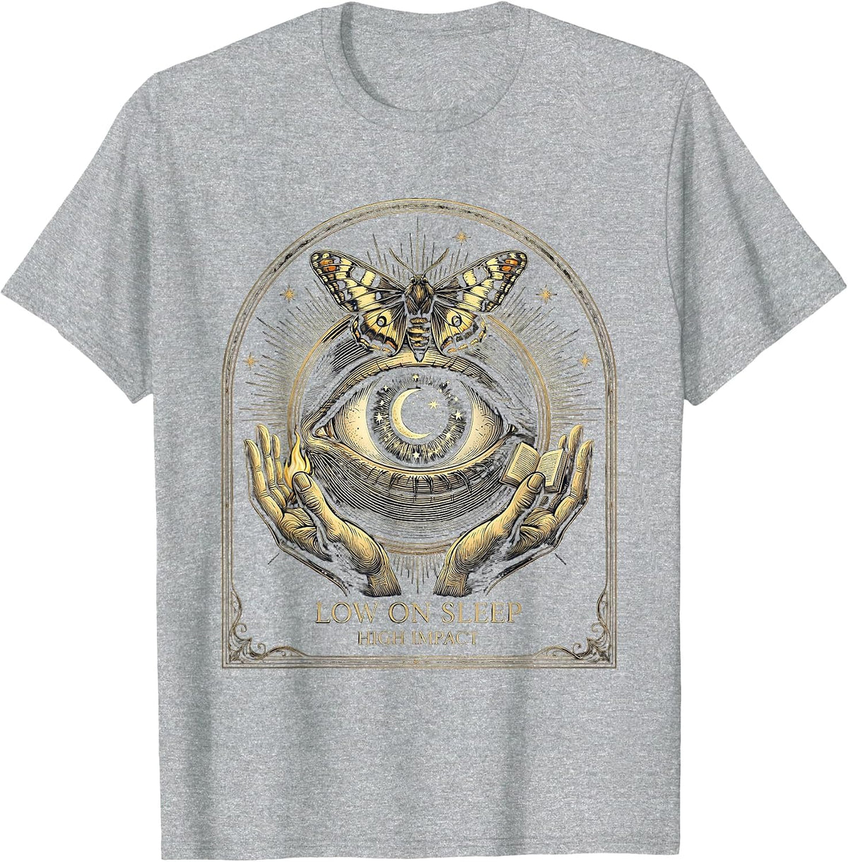Men's Low on Sleep High Impact Teacher Life Design T-Shirt - Heather Grey