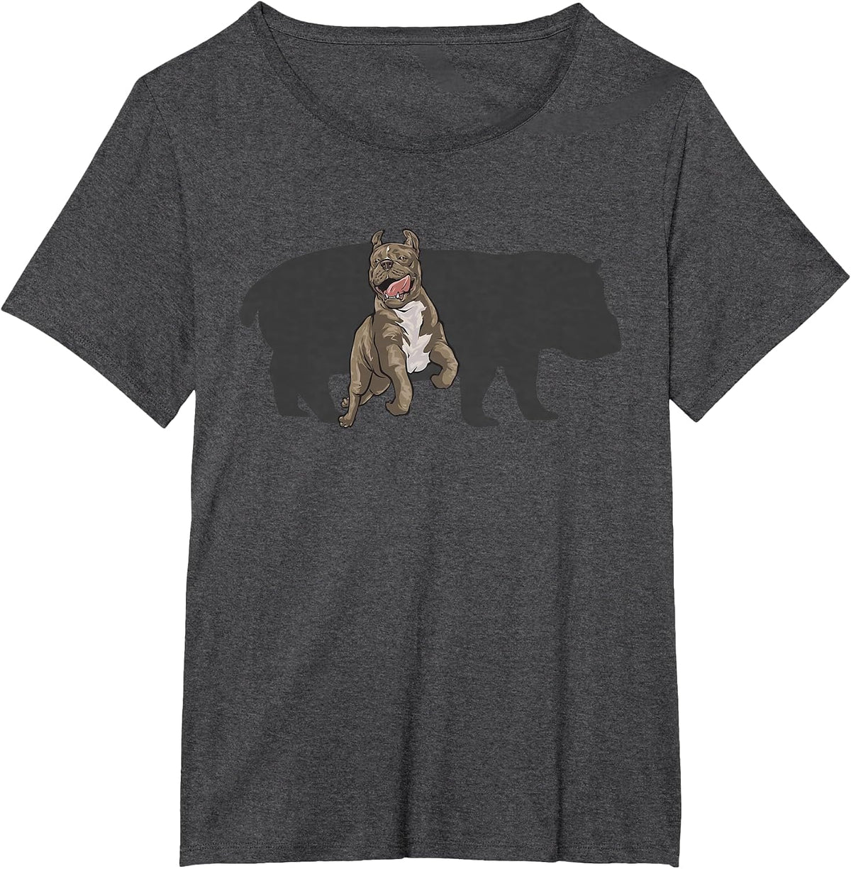 American Bully Dog Hippopotamus XL American Bully T-Shirt - Dark Heather Grey