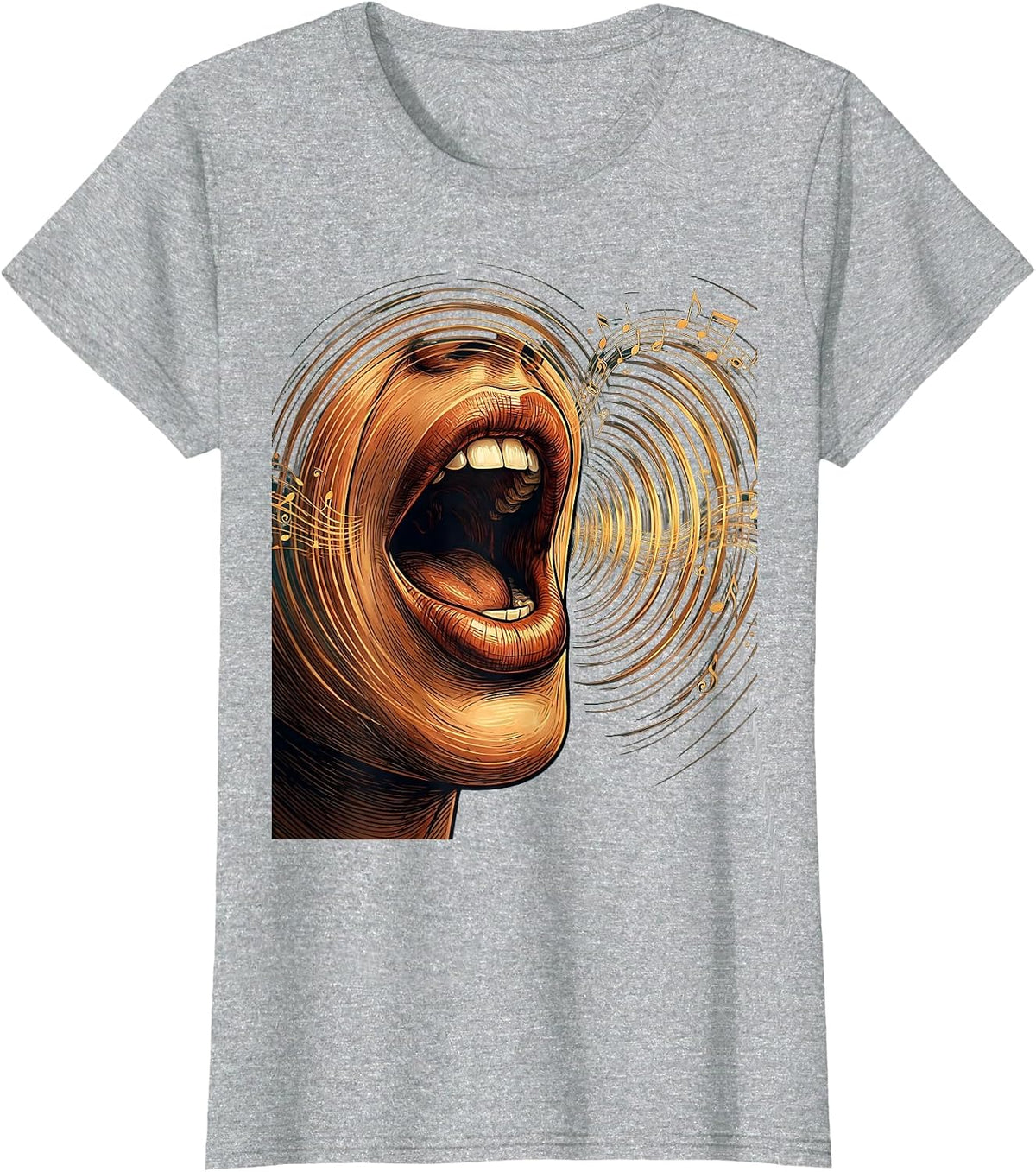Speech Therapy Sound Waves Mouth Illustration T-Shirt - Heather Grey