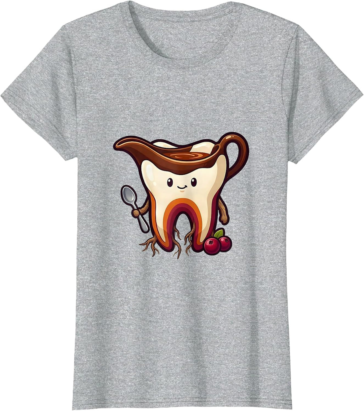 Women's Original Kawaii Molar Dental Humor Cute Dentist Gift T-Shirt - Heather Grey