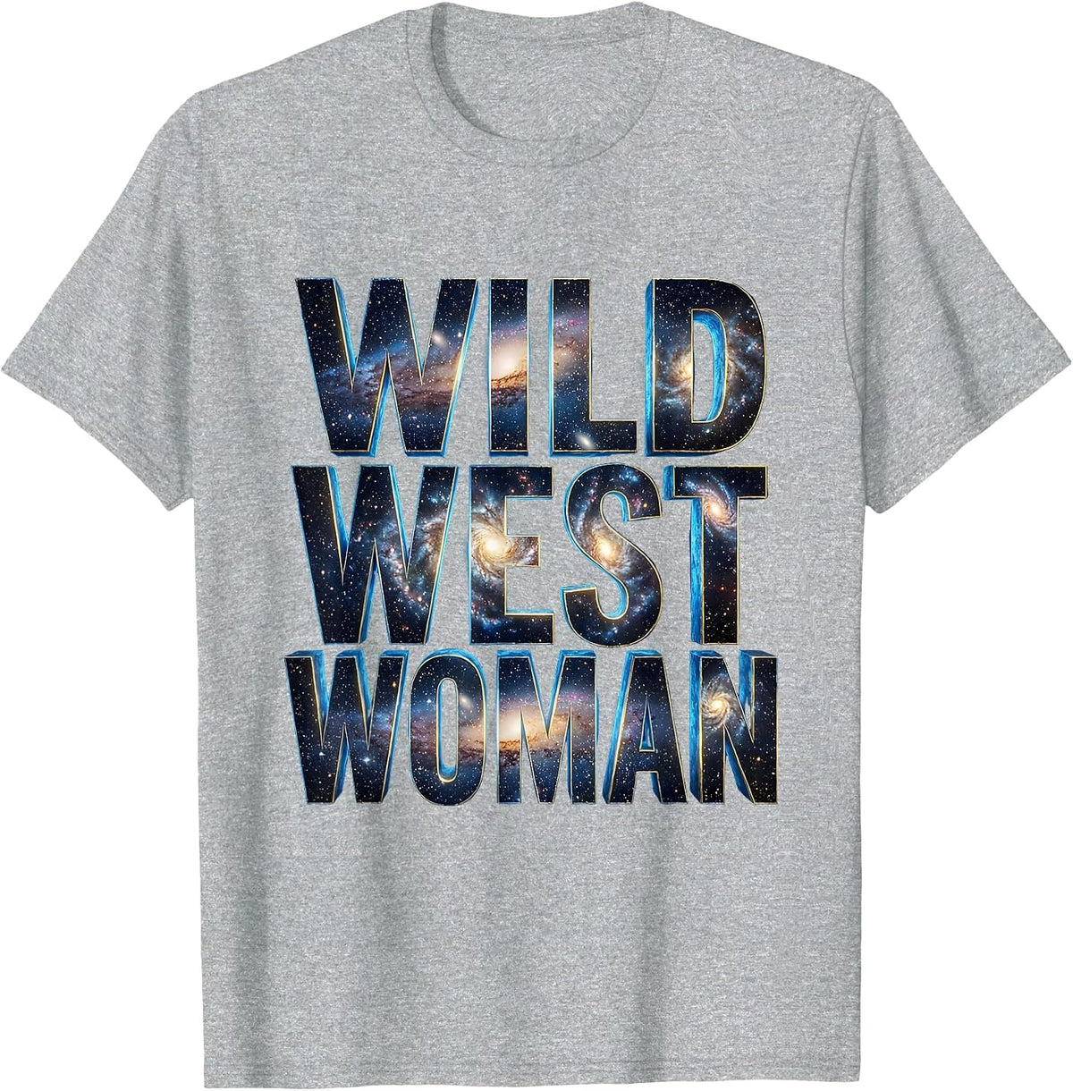 Men's Wild West Woman Western Graphic Design T-Shirt - Heather Grey