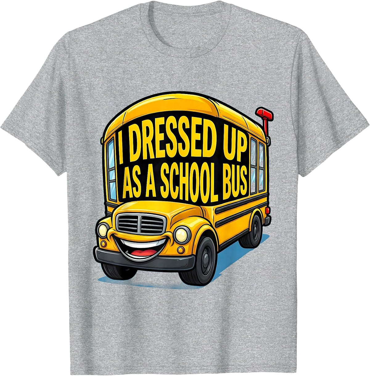Men's I Dressed Up As A School Bus Funny Cartoon Halloween Costume T-Shirt - Heather Grey