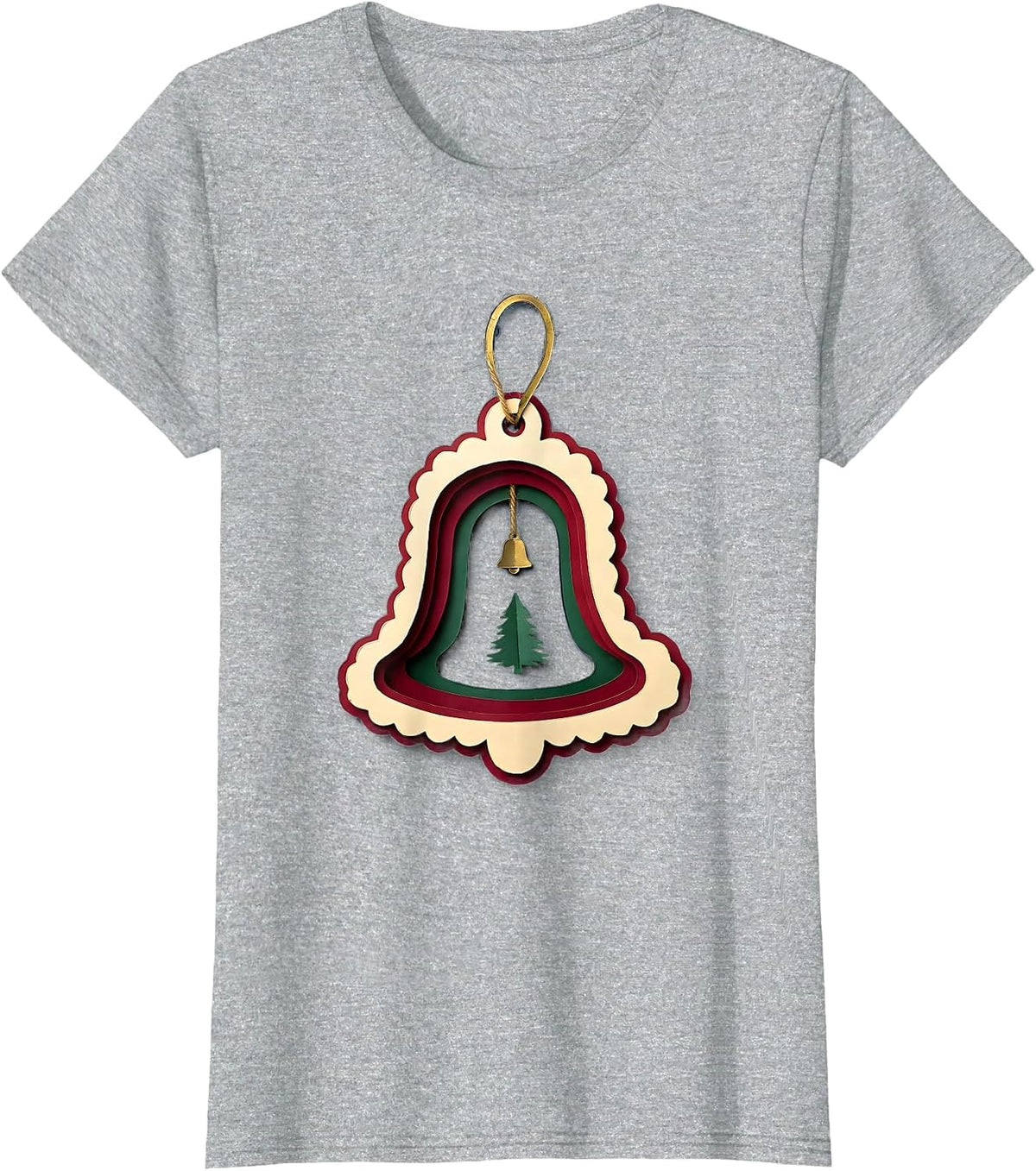 Dental Crown Christmas Bell Dentist Holiday Humor T-Shirt - Heather Grey