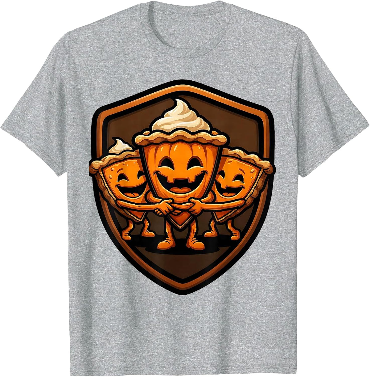 Men's Pumpkin Pie Crew Funny Thanksgiving Pie Lover Humor T-Shirt - Heather Grey