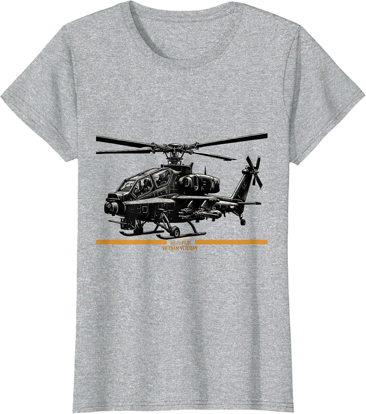 Women's AH-1J Pilot Vietnam Veteran Military Helicopter Pilot T-Shirt - Heather Grey