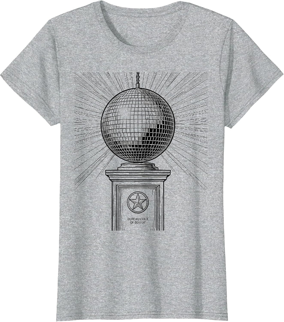 Bureau Chief of Boogie Retro 70s Disco Party Humor T-Shirt - Heather Grey