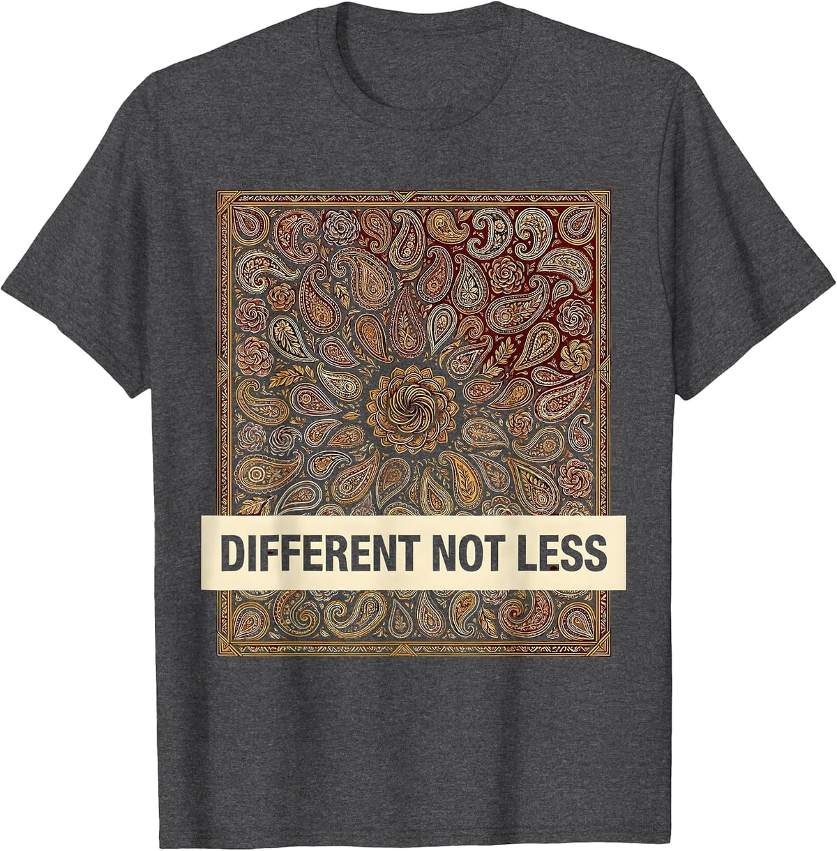 Different Not Less Special Education Design T-Shirt - Dark Heather Grey