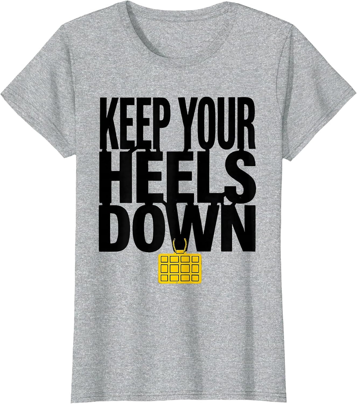 Keep Your Heels Down Funny Horse Lover Humor Equestrian T-Shirt - Heather Grey