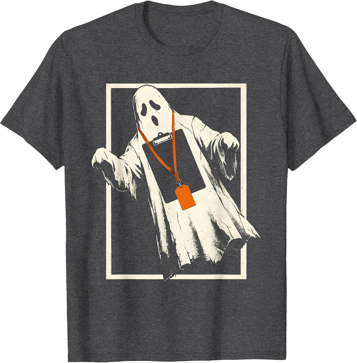 Enlarged Ghost Sheet Para Normal Activities SpEd Teacher T-Shirt - Dark Heather Grey