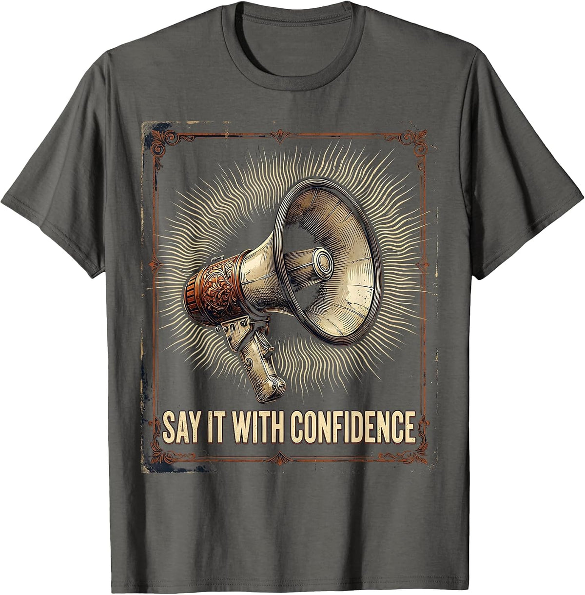 Say It With Confidence Speech Therapy Design T-Shirt - Asphalt Grey