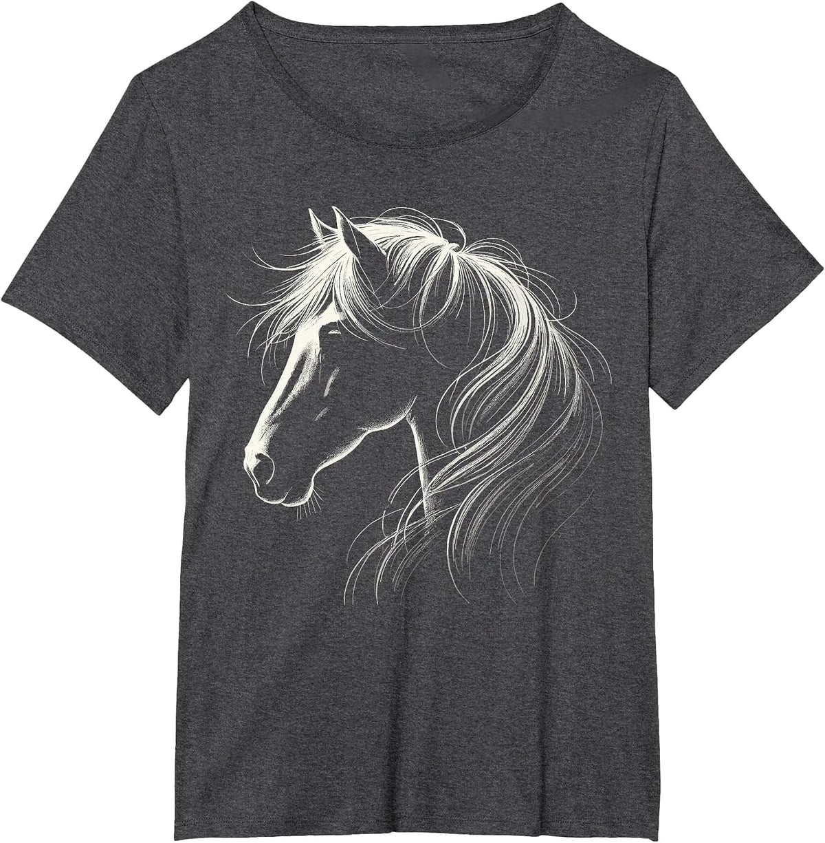 Horse Silhouette Horse Riding Lover T-Shirt - Dark Heather Grey