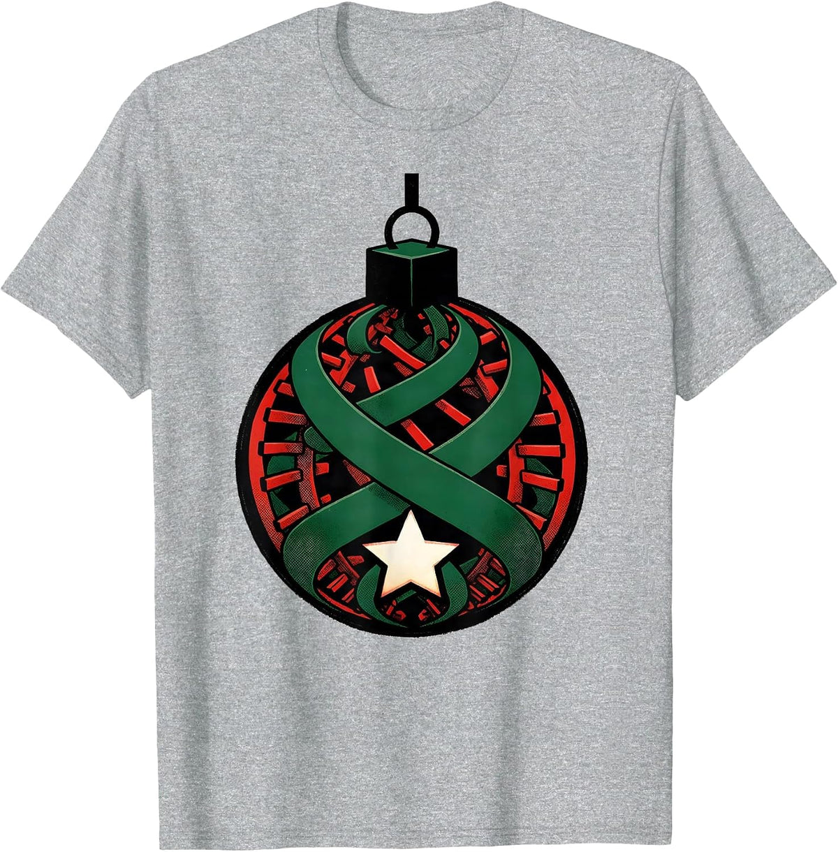Men's DNA Helix Bauble Science Teacher Holiday Humor T-Shirt - Heather Grey