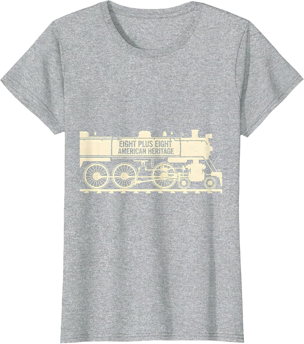 Eight Plus Eight American Heritage Big Boy 4014 Steam Train T-Shirt - Heather Grey