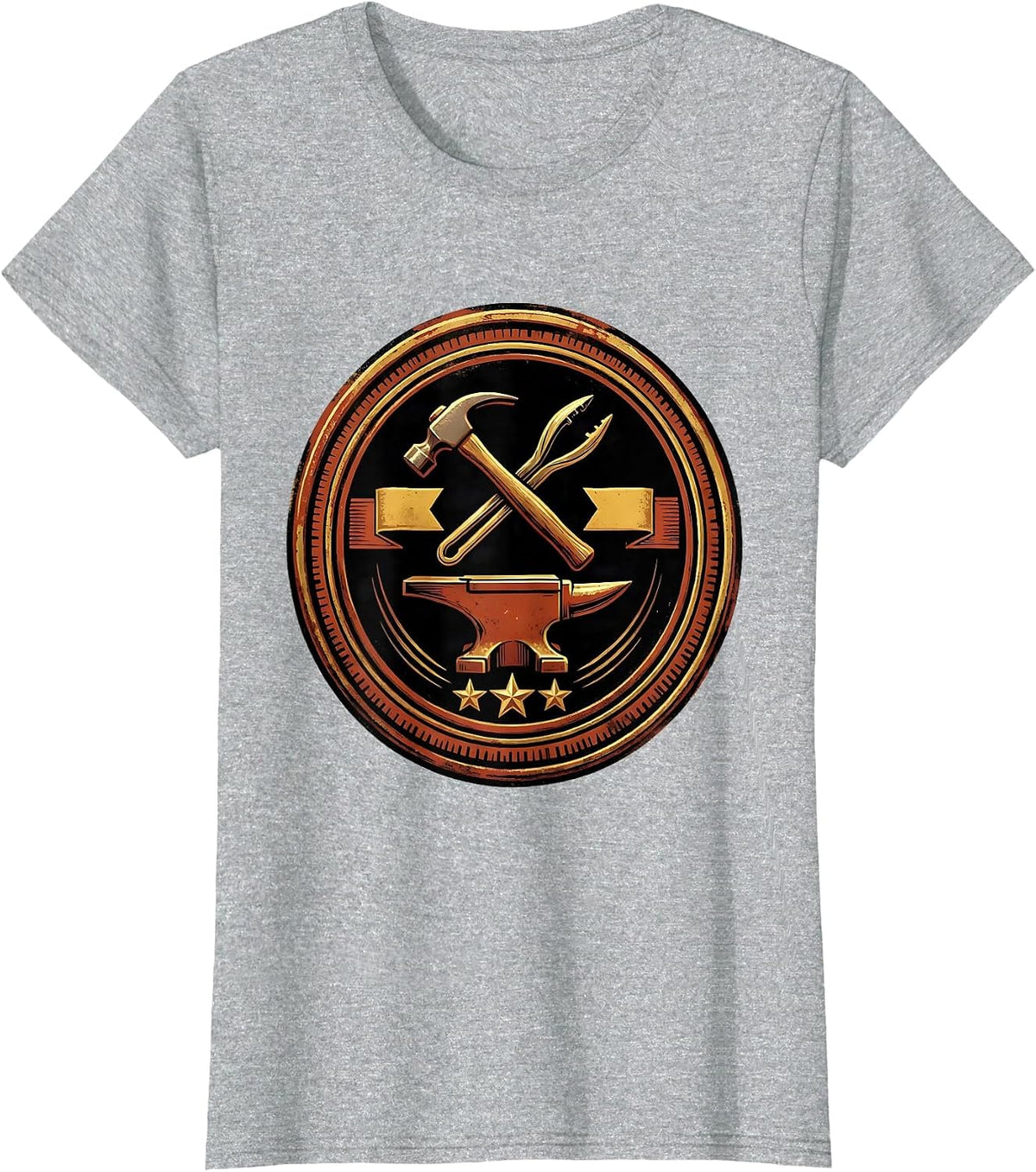 Women's Sealed Blacksmith Badge Forge Hobbyist Humor T-Shirt - Heather Grey