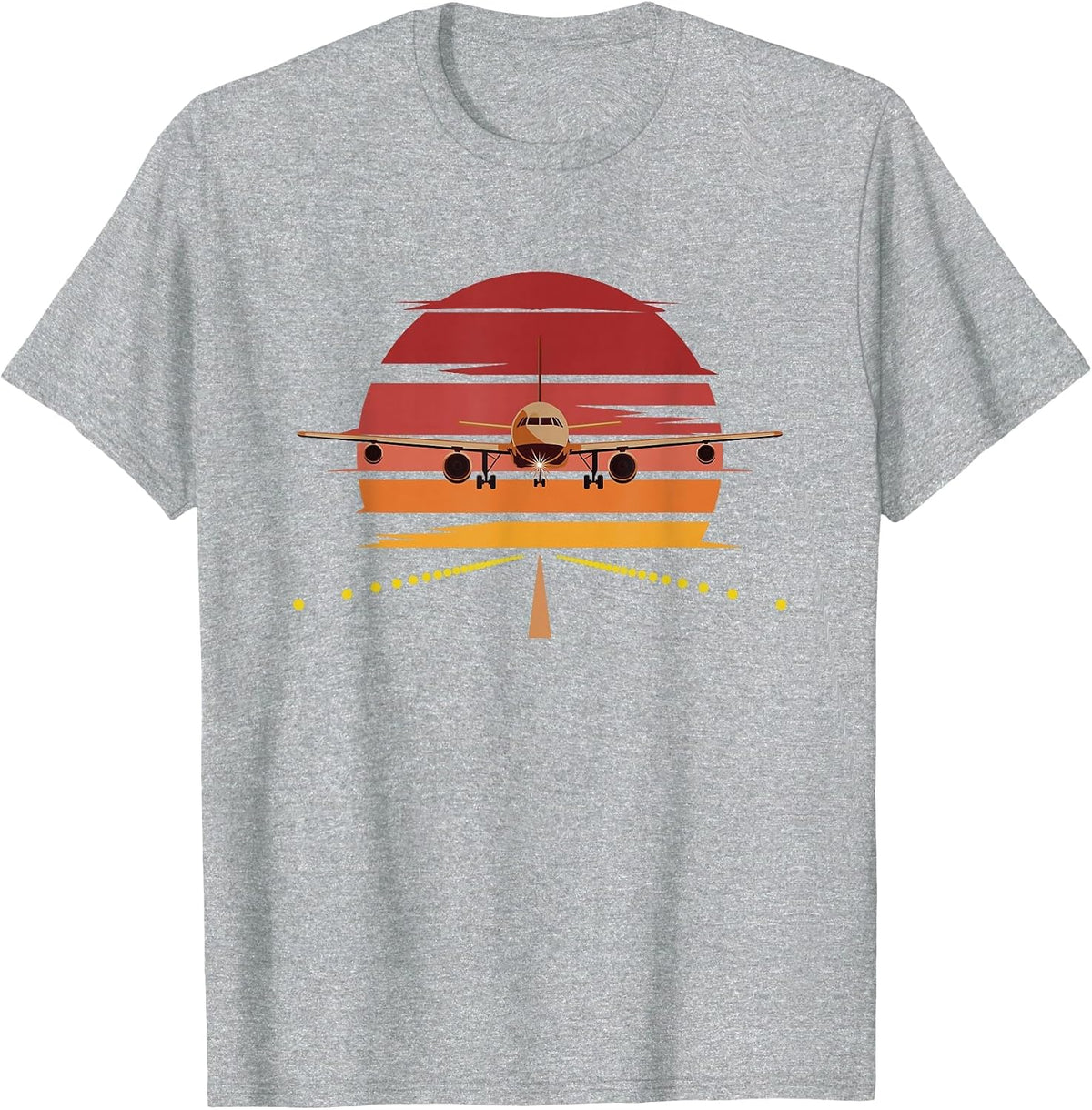 Retro Airplane Pilot T-Shirt - Heather Grey