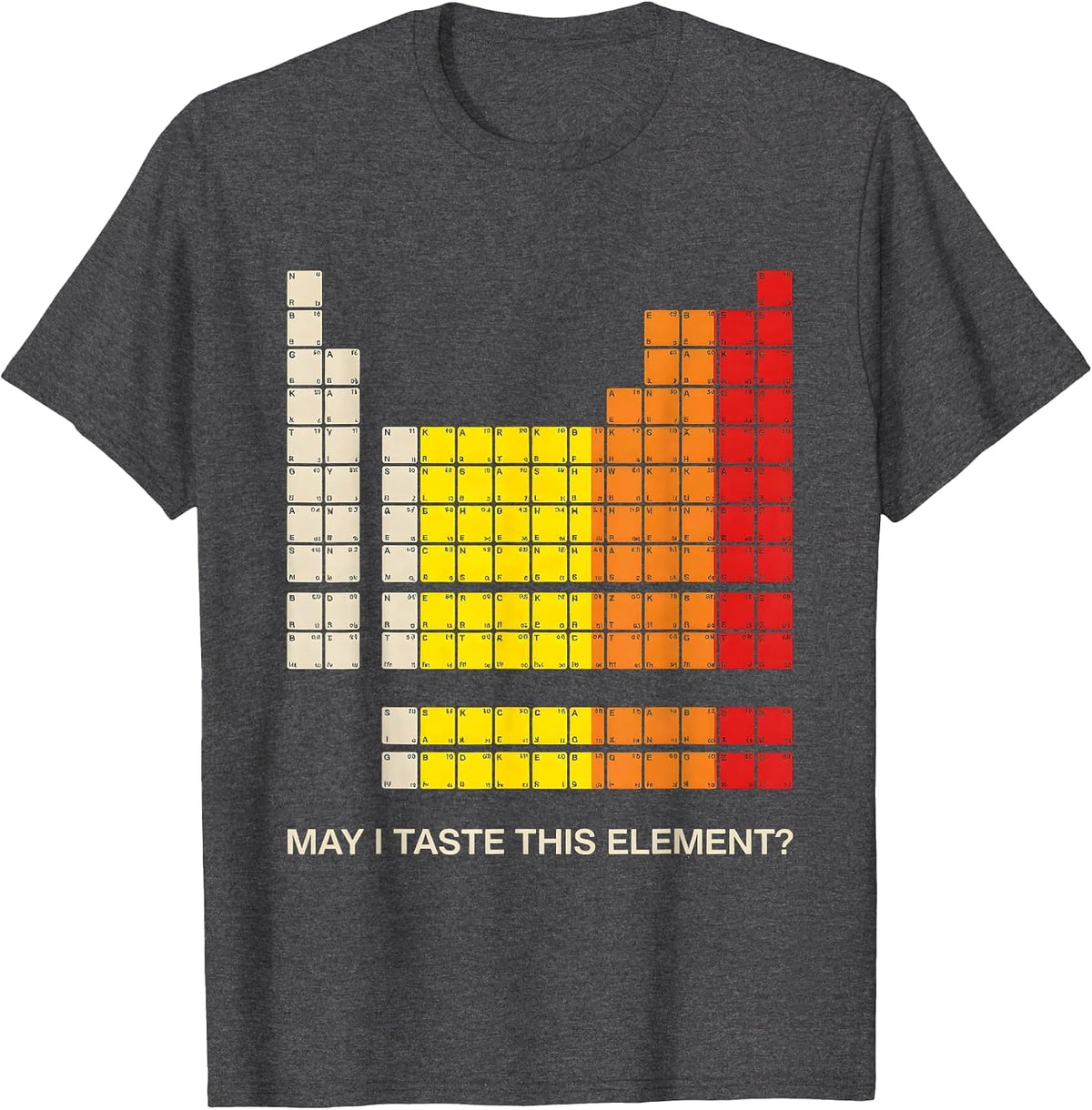 May I Taste This Element Funny Periodic Table Science T-Shirt - Dark Heather Grey