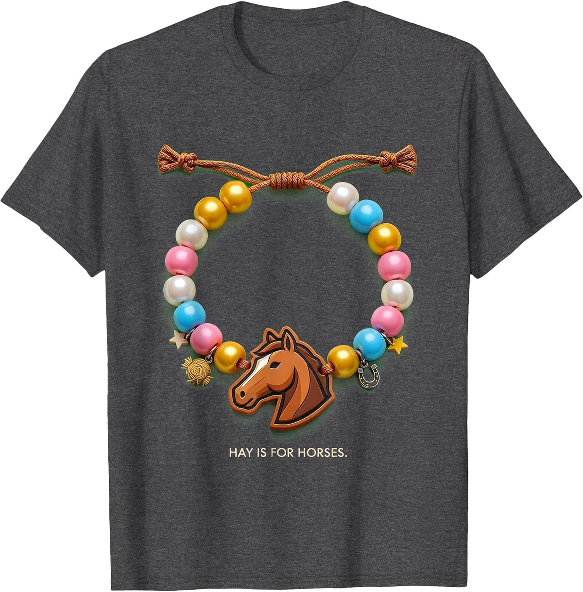Men's Hay Is For Horses Funny Equestrian Design T-Shirt - Dark Heather Grey
