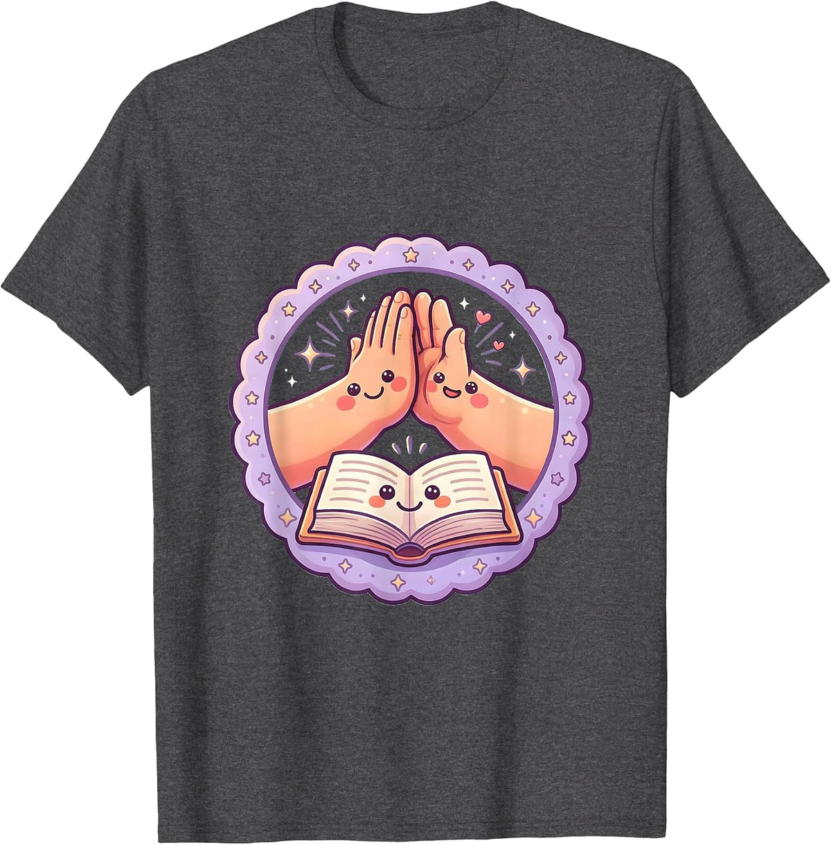Sped Teacher High Five Graphic Design Gift T-Shirt - Dark Heather Grey