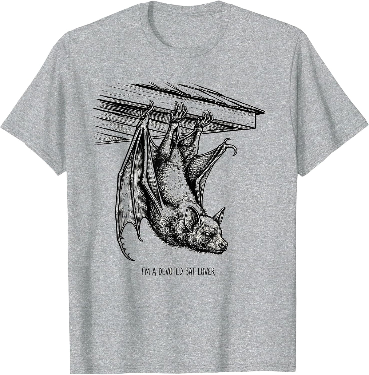 Men's I'm A Devoted Bat Lover Funny Bat Enthusiast Wildlife T-Shirt - Heather Grey