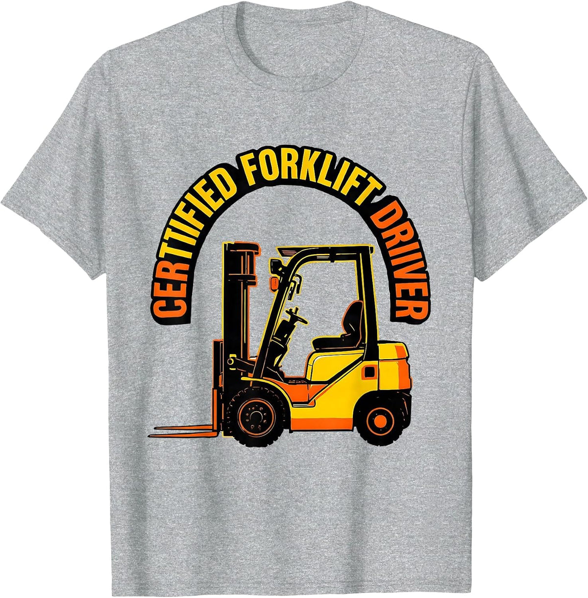 Men's Certified Forklift Driver Funny Forklift Operator Christmas T-Shirt - Heather Grey